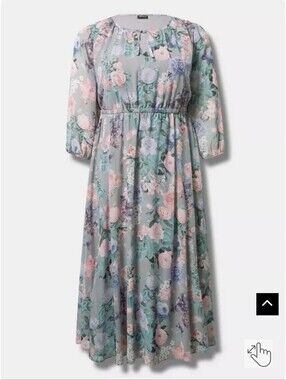 NWT Tea Length Chiffon Front Tie Dress